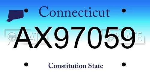 AX97059 Connecticut License Plate
