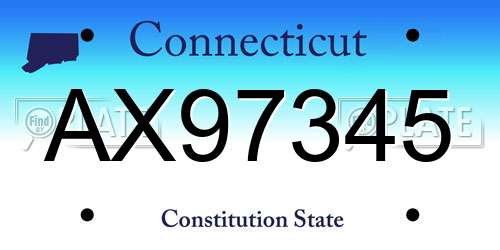 AX97345 Connecticut License Plate