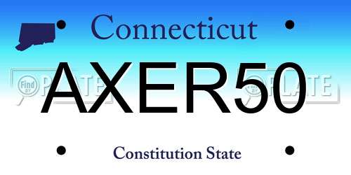 AXER50 Connecticut License Plate