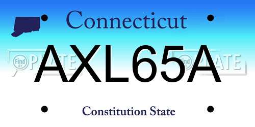 AXL65A Connecticut License Plate