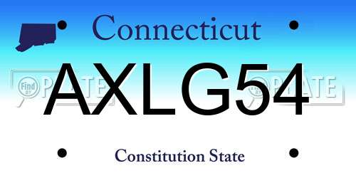 AXLG54 Connecticut License Plate