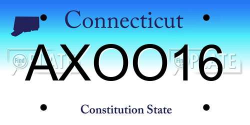 AXOO16 Connecticut License Plate