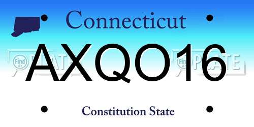 AXQO16 Connecticut License Plate