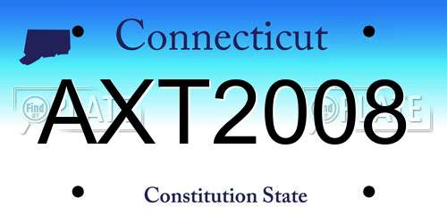 AXT2008 Connecticut License Plate