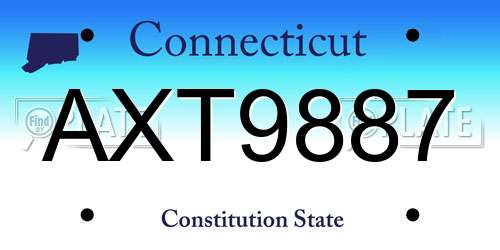 AXT9887 Connecticut License Plate
