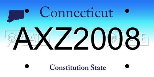 AXZ2008 Connecticut License Plate