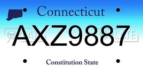 AXZ9887 Connecticut License Plate