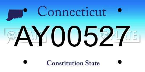 AY00527 Connecticut License Plate