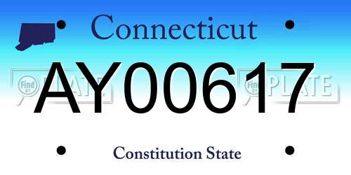 AY00617 Connecticut License Plate