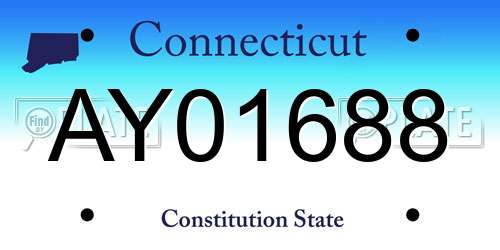 AY01688 Connecticut License Plate