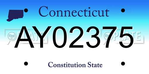 AY02375 Connecticut License Plate