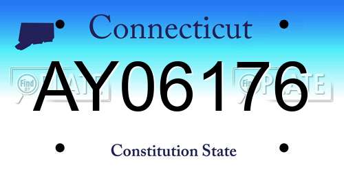 AY06176 Connecticut License Plate