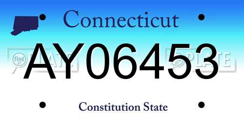AY06453 Connecticut License Plate