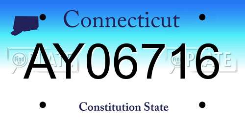 AY06716 Connecticut License Plate