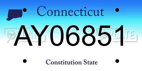 AY06851 Connecticut License Plate