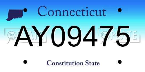 AY09475 Connecticut License Plate