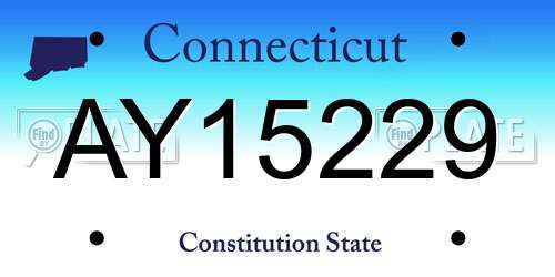 AY15229 Connecticut License Plate