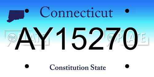 AY15270 Connecticut License Plate