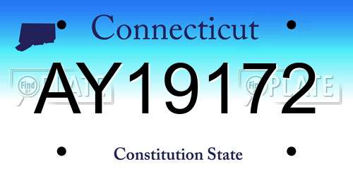 AY19172 Connecticut License Plate