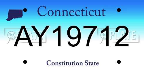 AY19712 Connecticut License Plate