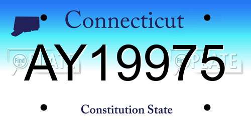 AY19975 Connecticut License Plate