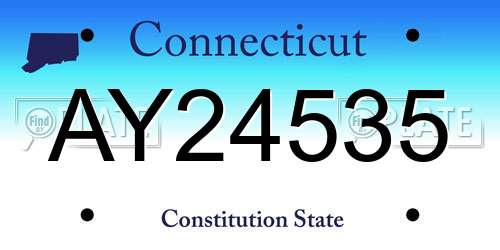 AY24535 Connecticut License Plate
