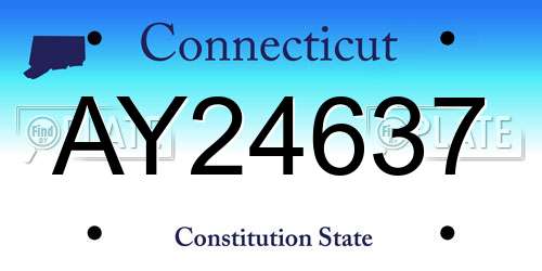 AY24637 Connecticut License Plate