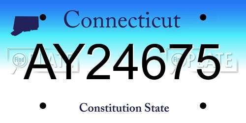 AY24675 Connecticut License Plate