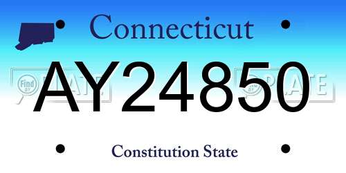 AY24850 Connecticut License Plate