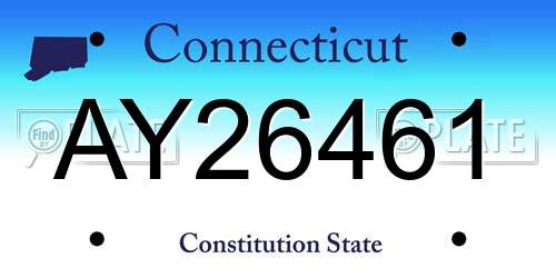 AY26461 Connecticut License Plate