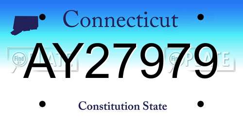 AY27979 Connecticut License Plate