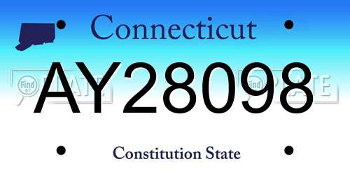 AY28098 Connecticut License Plate