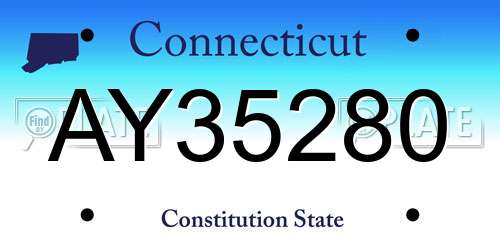 AY35280 Connecticut License Plate