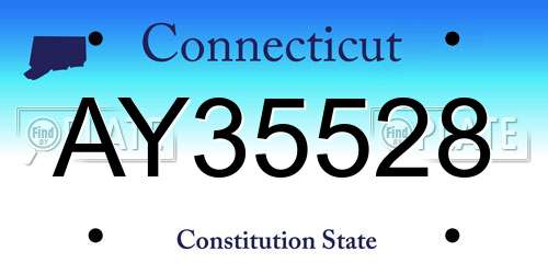 AY35528 Connecticut License Plate