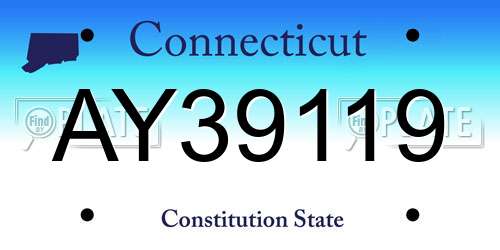 AY39119 Connecticut License Plate