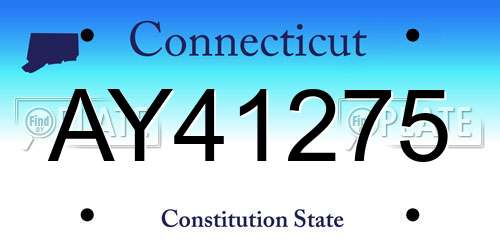 AY41275 Connecticut License Plate