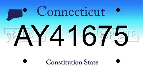 AY41675 Connecticut License Plate