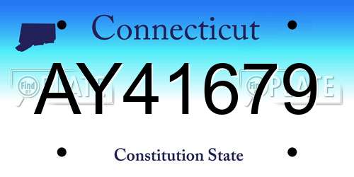 AY41679 Connecticut License Plate