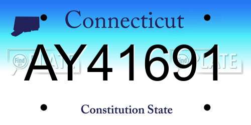 AY41691 Connecticut License Plate