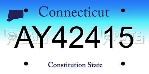 AY42415 Connecticut License Plate