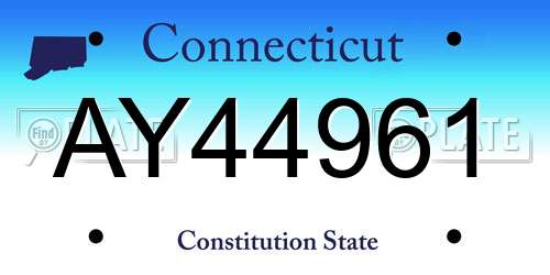 AY44961 Connecticut License Plate