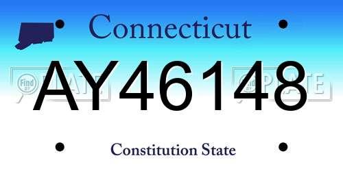 AY46148 Connecticut License Plate