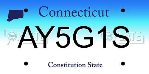 AY5G1S Connecticut License Plate