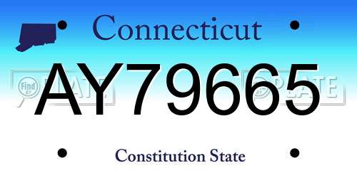 AY79665 Connecticut License Plate