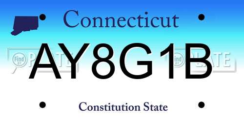 AY8G1B Connecticut License Plate