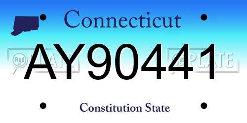 AY90441 Connecticut License Plate