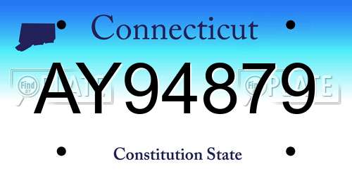 AY94879 Connecticut License Plate
