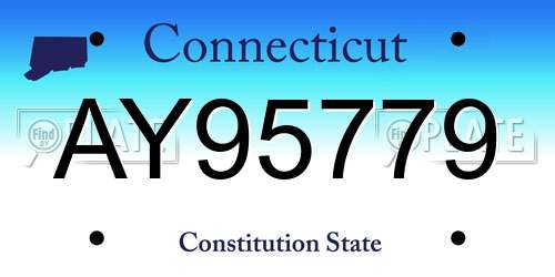AY95779 Connecticut License Plate