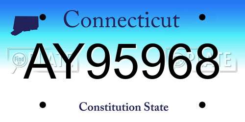 AY95968 Connecticut License Plate
