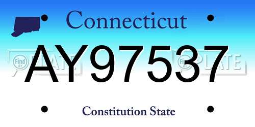 AY97537 Connecticut License Plate